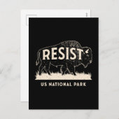 Amerikaanse National Park Resist Service Bison Buf Feestdagenkaart (Voorkant / Achterkant)