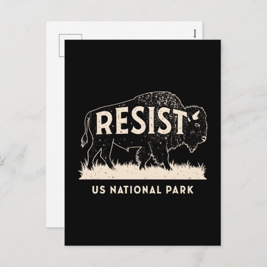 Amerikaanse National Park Resist Service Bison Buf Feestdagenkaart (Voorkant / Achterkant)