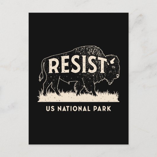 Amerikaanse National Park Resist Service Bison Buf Feestdagenkaart (Voorkant)