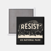 Amerikaanse National Park Resist Service Bison Buf Magneet (Voorkant / Achterkant)