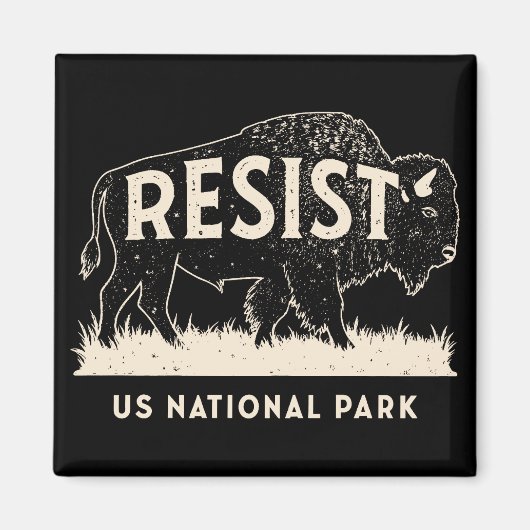 Amerikaanse National Park Resist Service Bison Buf Magneet (Voorkant)