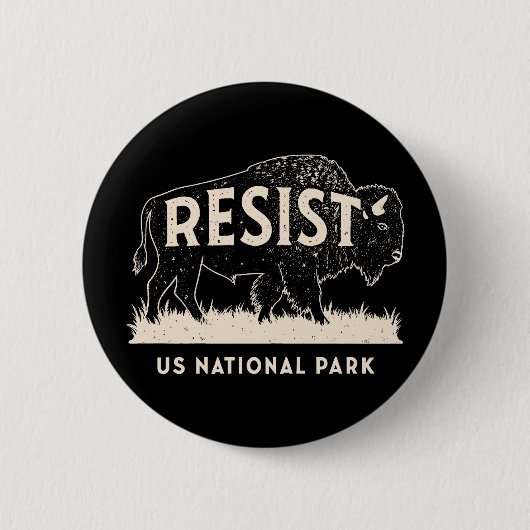 Amerikaanse National Park Resist Service Bison Buf Ronde Button 5,7 Cm (Voorkant)