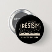 Amerikaanse National Park Resist Service Bison Buf Ronde Button 5,7 Cm (Voorkant /achterkant)