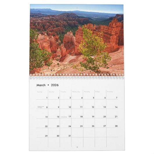 Amerikaanse National Parks Calendar Kalender (Mar 2026)