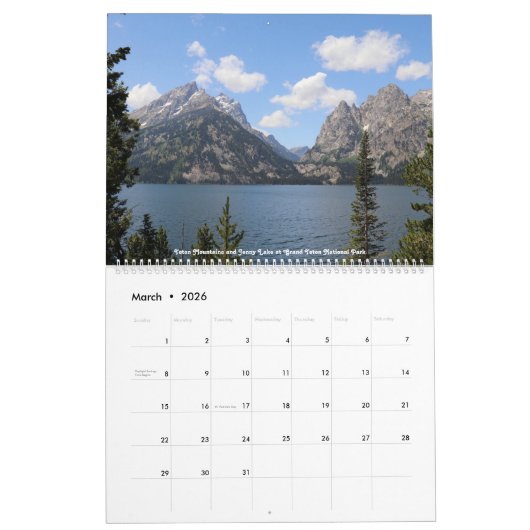 Amerikaanse National Parks Calendar Kalender (Mar 2026)