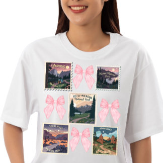  Amerikaanse Nationale Parken Coquette Stamp Tri-Blend Shirt