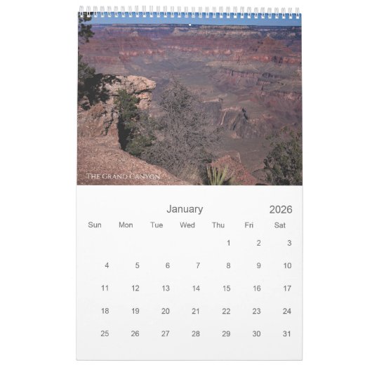 Amerikaanse nationale parken in het westen kalender (Jan 2026)