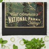 Amerikaanse nationale parken theedoek (Gevouwen)