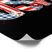 Amerikaanse Nationale Trots Quiltstof Kunstontwerp Poster (Hoek)