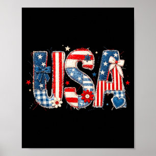 Amerikaanse Nationale Trots Quiltstof Kunstontwerp Poster