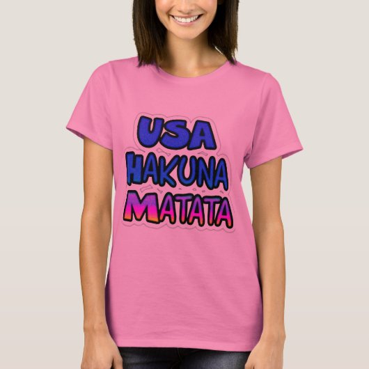 Amerikaanse nationale vlag voor Hakuna Matata T-shirt (Voorkant)