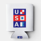 Amerikaanse Nautical Red White Blue Maritime Saili Blikjeskoeler (Achterkant)