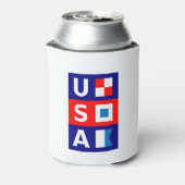 Amerikaanse Nautical Red White Blue Maritime Saili Blikjeskoeler (Blikje Achterkant)