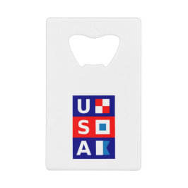Amerikaanse Nautical Red White Blue Maritime Saili Creditkaart Flessenopener