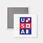 Amerikaanse Nautical Red White Blue Maritime Saili Magneet (Voorkant / Achterkant)