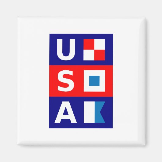 Amerikaanse Nautical Red White Blue Maritime Saili Magneet (Voorkant)