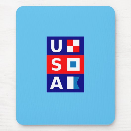 Amerikaanse Nautical Red White Blue Maritime Saili Muismat (Voorkant)