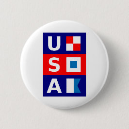 Amerikaanse Nautical Red White Blue Maritime Saili Ronde Button 5,7 Cm