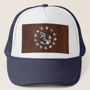 Amerikaanse Nautische jacht vlag nat look Trucker Pet