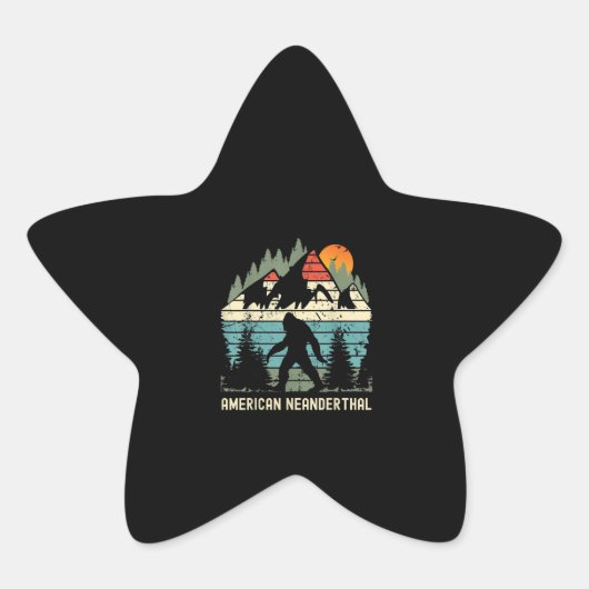 Amerikaanse Neanderthaler American Hiking Funny Ster Sticker (Voorkant)