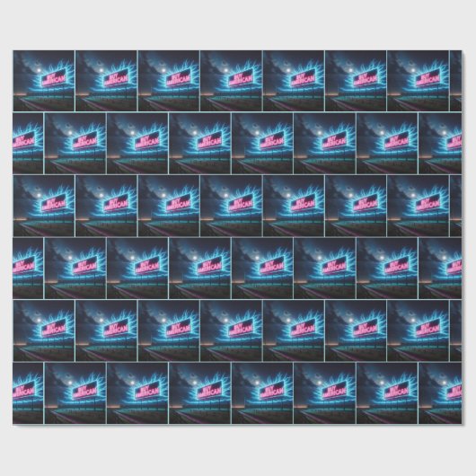 Amerikaanse Neon Billboard kopen Cadeaupapier (Vlak)