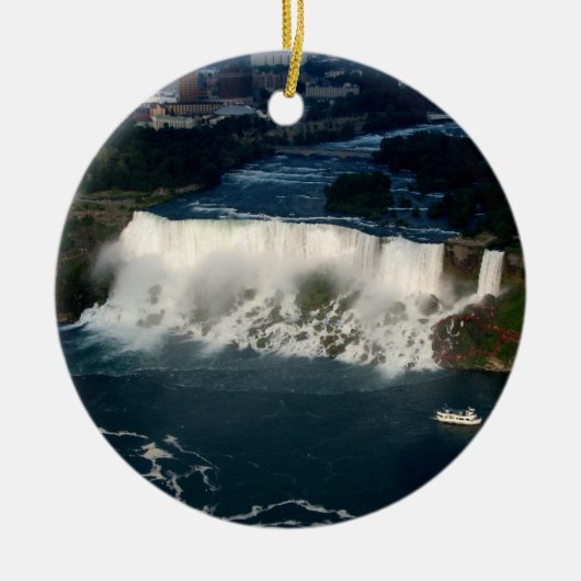 Amerikaanse Niagara-Herfsten: Uitzicht van de luch Keramisch Ornament (Voorkant)