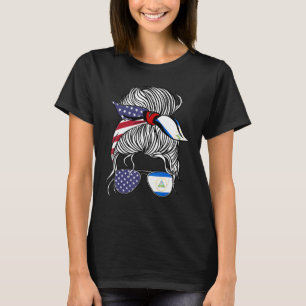 Amerikaanse Nicaraguaanse patriot Flag Women Girl T-shirt