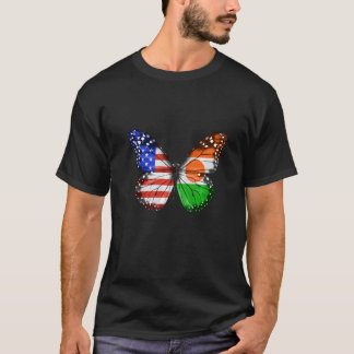 Amerikaanse Nigerese Vlag Vlinder T-shirt