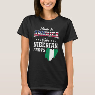 Amerikaanse Nigeriaanse delen Nigeria kaart VS vla T-shirt