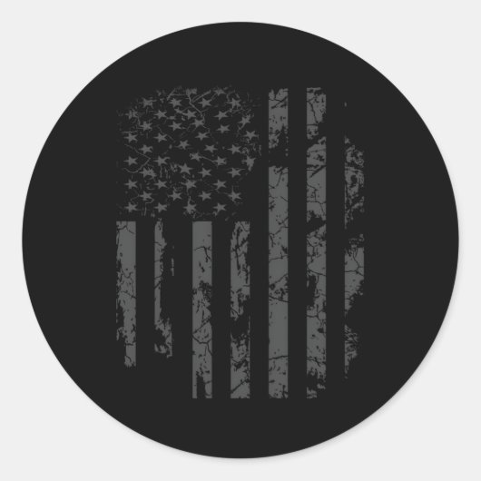 Amerikaanse noodvlag Militair Ronde Sticker (Voorkant)