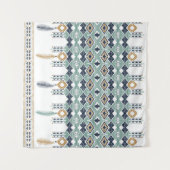 Amerikaanse Noord-Indiase geometrie naadloze rand. Wandkleed (Voorkant (horizontaal))