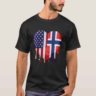 Amerikaanse Noorse historische maand Noorwegen vla T-shirt