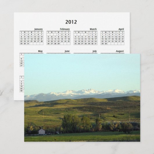 Amerikaanse Northwest Calendar Card Briefkaart (Voorkant / Achterkant)