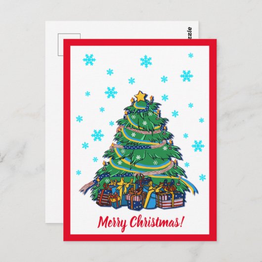 Amerikaanse Oekraïense kerstboom Briefkaart (Voorkant / Achterkant)