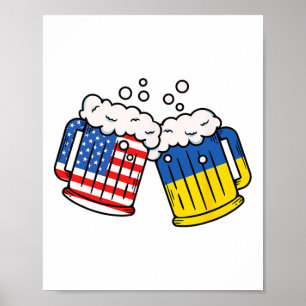 Amerikaanse Oekraïense Vlag Bier Mok Oekraïense Er Poster