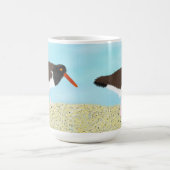 Amerikaanse oestercatchers op de strand koffiemok (Center)