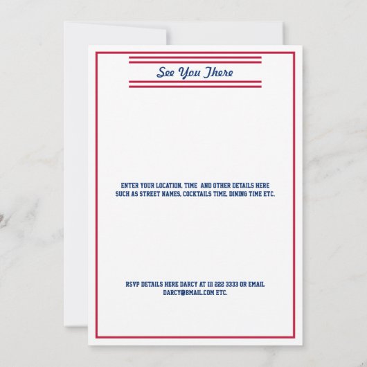 Amerikaanse of staatsgezinshereniging Red White Bl Save The Date (Achterkant)