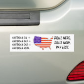 Amerikaanse olie +Amerikaans gas +Ameri... Bumpersticker (Op auto)