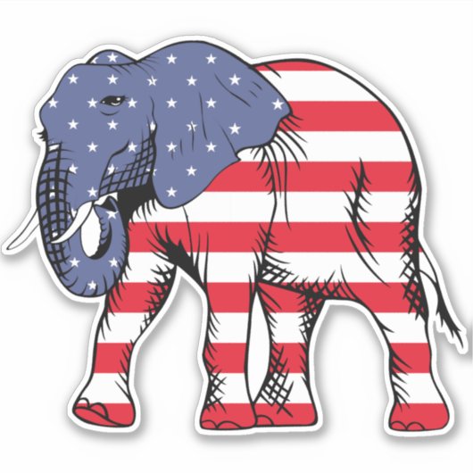 Amerikaanse olifant sticker (Voorkant)