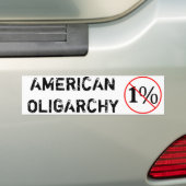 Amerikaanse oligarchie: NO op de 1% Bumpersticker (Op auto)