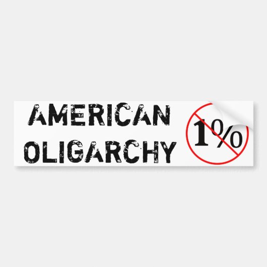 Amerikaanse oligarchie: NO op de 1% Bumpersticker (Voorkant)