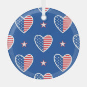 Amerikaanse Onafhankelijkheid: Patriottisch  Patro Glas Ornament (Voorkant)