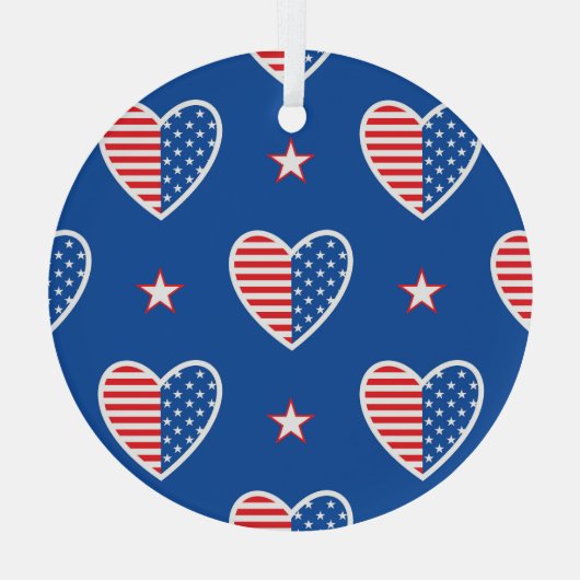 Amerikaanse Onafhankelijkheid: Patriottisch  Patro Glas Ornament (Achterkant)