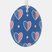 Amerikaanse Onafhankelijkheid: Patriottisch  Patro Glas Ornament (Voorkant Rechts)