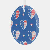 Amerikaanse Onafhankelijkheid: Patriottisch  Patro Glas Ornament (Voorkant links)