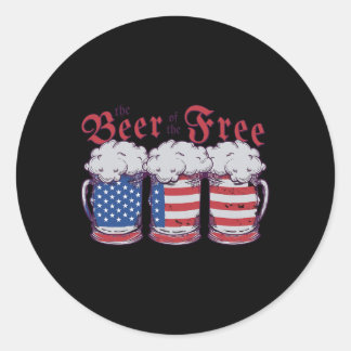 Amerikaanse Onafhankelijkheidsdag 4 juli Het Bier  Ronde Sticker
