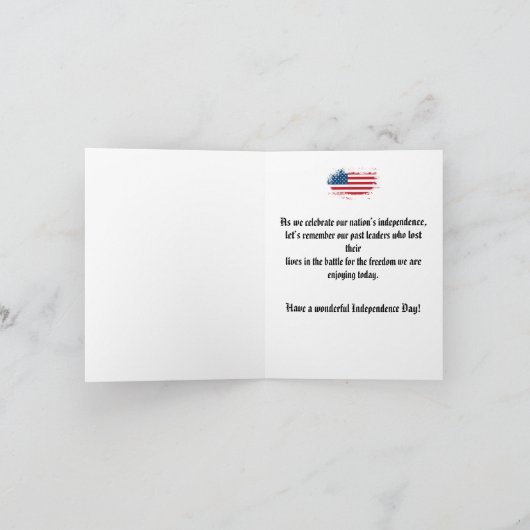 Amerikaanse Onafhankelijkheidsdag, 4 juli Kaart (Binnen)