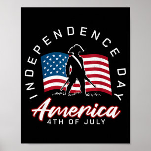 Amerikaanse onafhankelijkheidsdag 4 juli patriotti poster