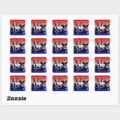 Amerikaanse Onafhankelijkheidsdag, 4 juli Vierkante Sticker (Vel)