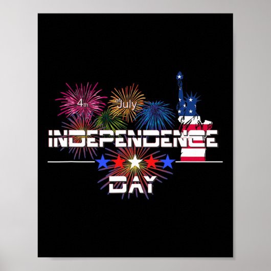 Amerikaanse Onafhankelijkheidsdag 4 juli Vuurwerks Poster (Voorkant)